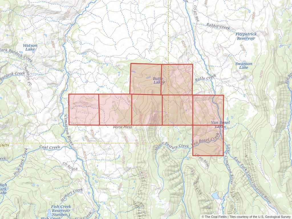 'Cimarron Prefered Coal Lease' | 2,254 acres in Gunnison, Colo. | Established in 1964 | Chevron USA Incorporated | 'COC   0124288'