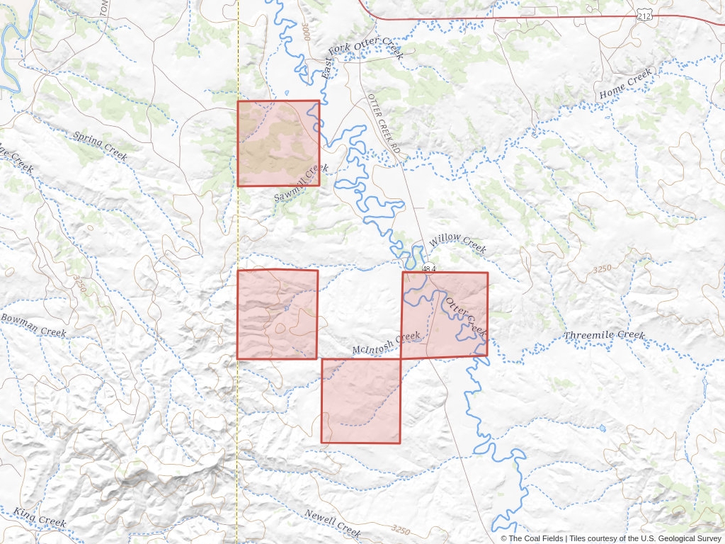 'Northwest Otter Creek Regional Coal Lease' | 1,350 acres in Powder River, Mont. | Established in 1982 | George P Shy et al. | 'MTM    054717'