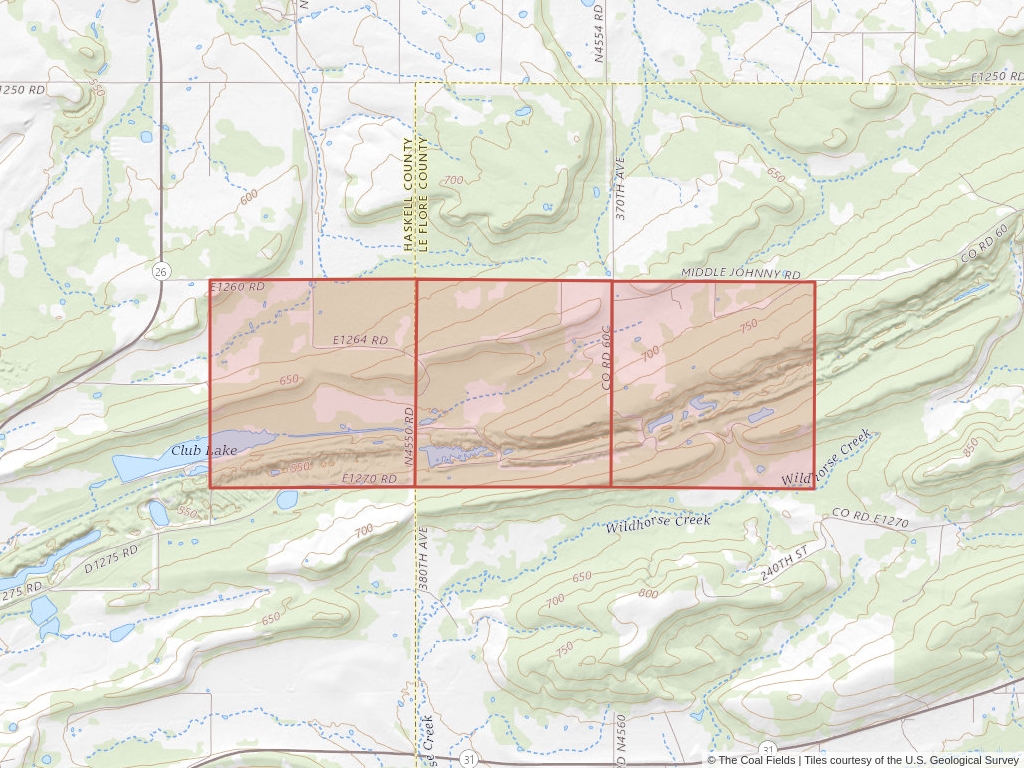 'Arkoma Basin Prefered Coal Lease' | 794 acres in Le Flore, Okla. | Established in 1950 | Evans Coal Company | 'OKBLM 0022012'