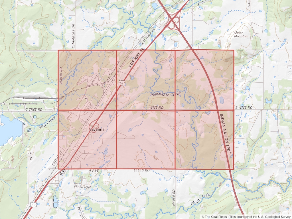 'Arkoma Basin Prefered Coal Lease' | 2,541 acres in Pittsburg, Okla. | Established in 1952 | Evans Coal Company | 'OKBLM 0030584'