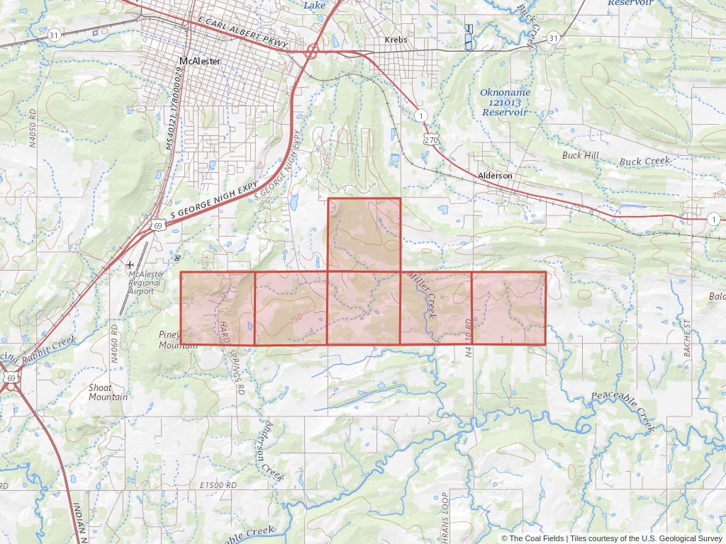 'Arkoma Basin Prefered Coal Lease' | 2,400 acres in Pittsburg, Okla. | Established in 1958 | Lone Star Steel Company | 'OKNM  0050406'