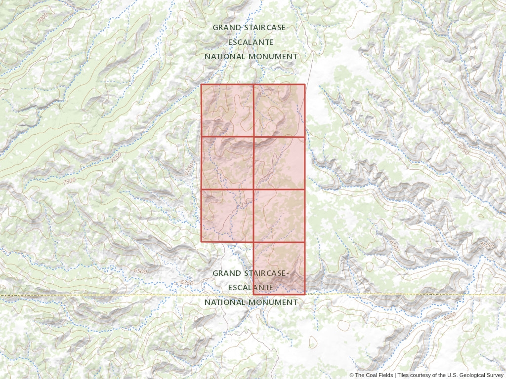 'Kaiparowits Basin Prefered Coal Lease' | 2,500 acres in Kane, Utah | Established in 1968 | Pacificorp | 'UTU    005233'