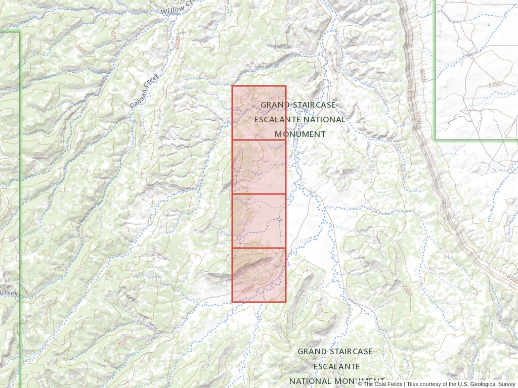 'Kaiparowits Basin Prefered Coal Lease' | 2,560 acres in Garfield, Utah | Established in 1968 | Pacificorp | 'UTU    005236'
