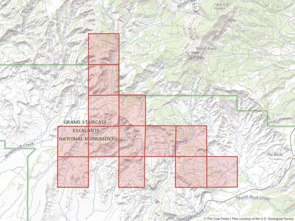 'Kaiparowits Basin Prefered Coal Lease' | 19,030 acres in Garfield, Utah | Established in 1982 | Garfield Coal Company | 'UTU    051350'