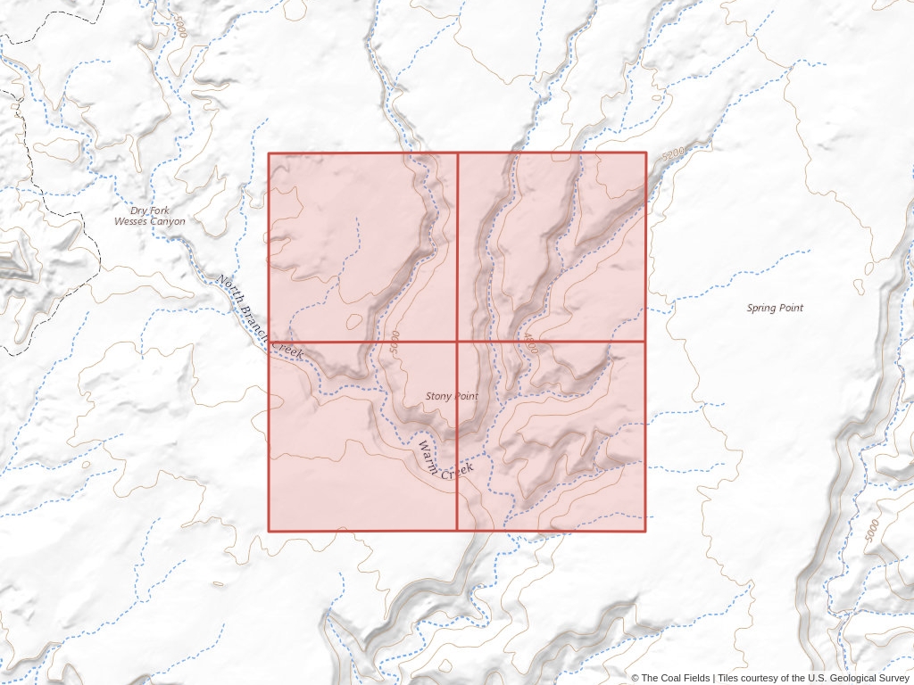 'Kaiparowits Basin Prefered Coal Lease' | 2,560 acres in Kane, Utah | Established in 1962 | Amca Coal Leasing | 'UTU   0087834'