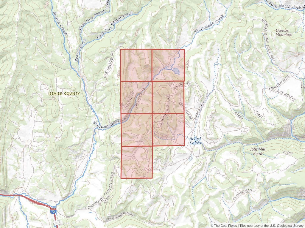 'Uinta Basin Prefered Coal Lease' | 2,504 acres in Sevier, Utah | Established in 1964 | BHP Petroleum Inc. (Americas) | 'UTU   0141177'