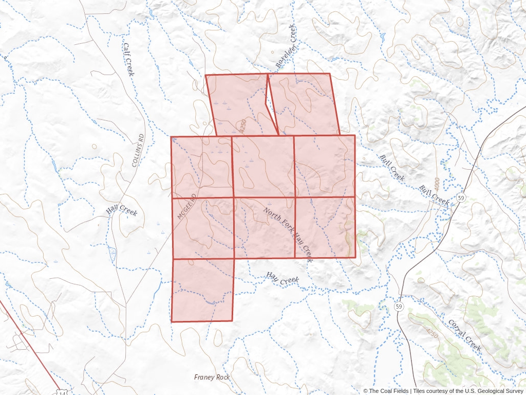 'Powder River Basin Coal Exploration License' | 3,969 acres in Campbell, Wyo. | Established in 1980 | Sohio Western Mining Company | 'WYW    073282'