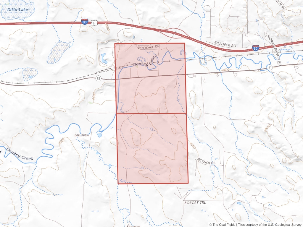 'Powder River Basin Coal Exploration License' | 600 acres in Campbell, Wyo. | Established in 1981 | Wyodak Resources Development | 'WYW    073821'