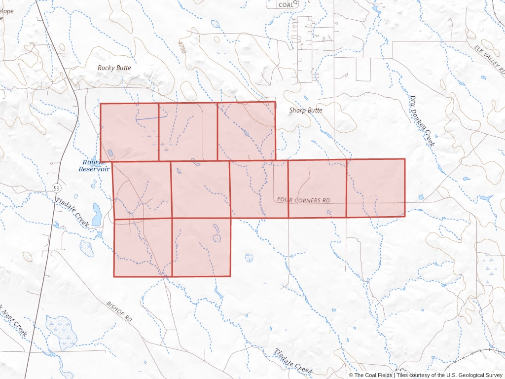'Powder River Basin Regional Coal Lease' | 3,697 acres in Campbell, Wyo. | Established in 1982 | Peabody Caballo Mining LLC | 'WYW    078633'