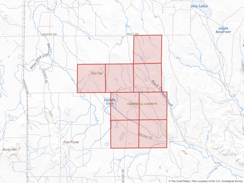 'Powder River Basin Regional Coal Lease' | 3,300 acres in Campbell, Wyo. | Established in 1982 | Neil Butte Company | 'WYW    078635'