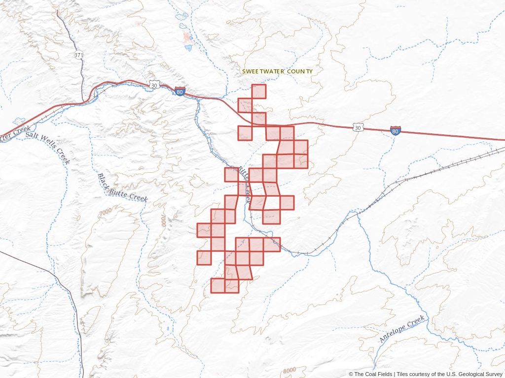 'Black Butte Mine Lmu Coal Mining Unit' | 21,914 acres in Sweetwater, Wyo. | Established in 2002 | Black Butte Coal Co. | 'WYW    157604'