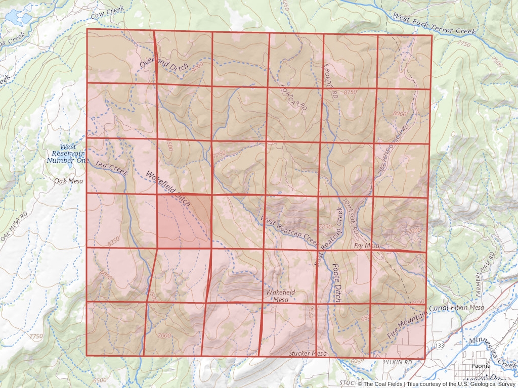 Sec. 20, T.13S, R.92W, 6th P.M. Coal Mining Leases