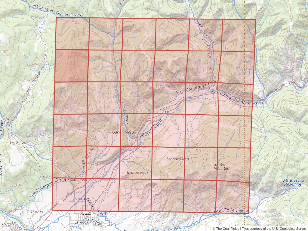 Sec. 7, T.13S, R.91W, 6th P.M. Coal Mining Leases