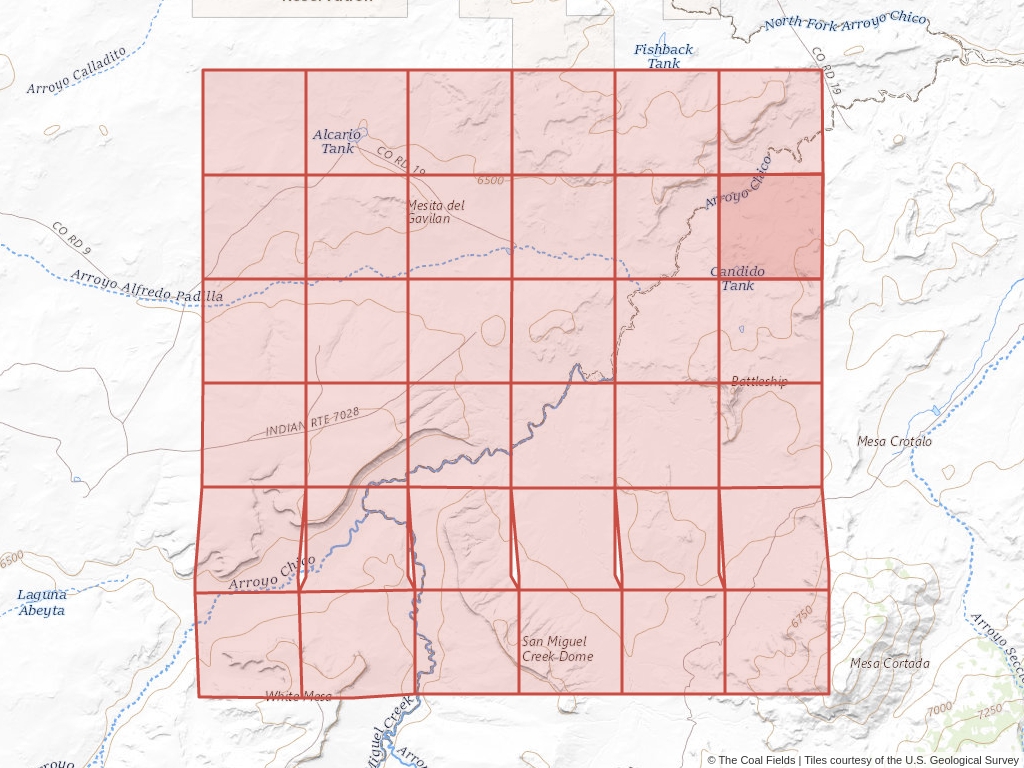 Sec. 12, T.16N, R.6W, New Mexico P.M. Coal Mining Leases